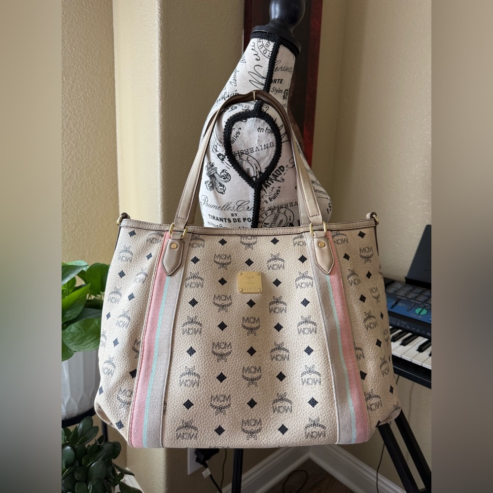 MCM Beige Shopper Tote